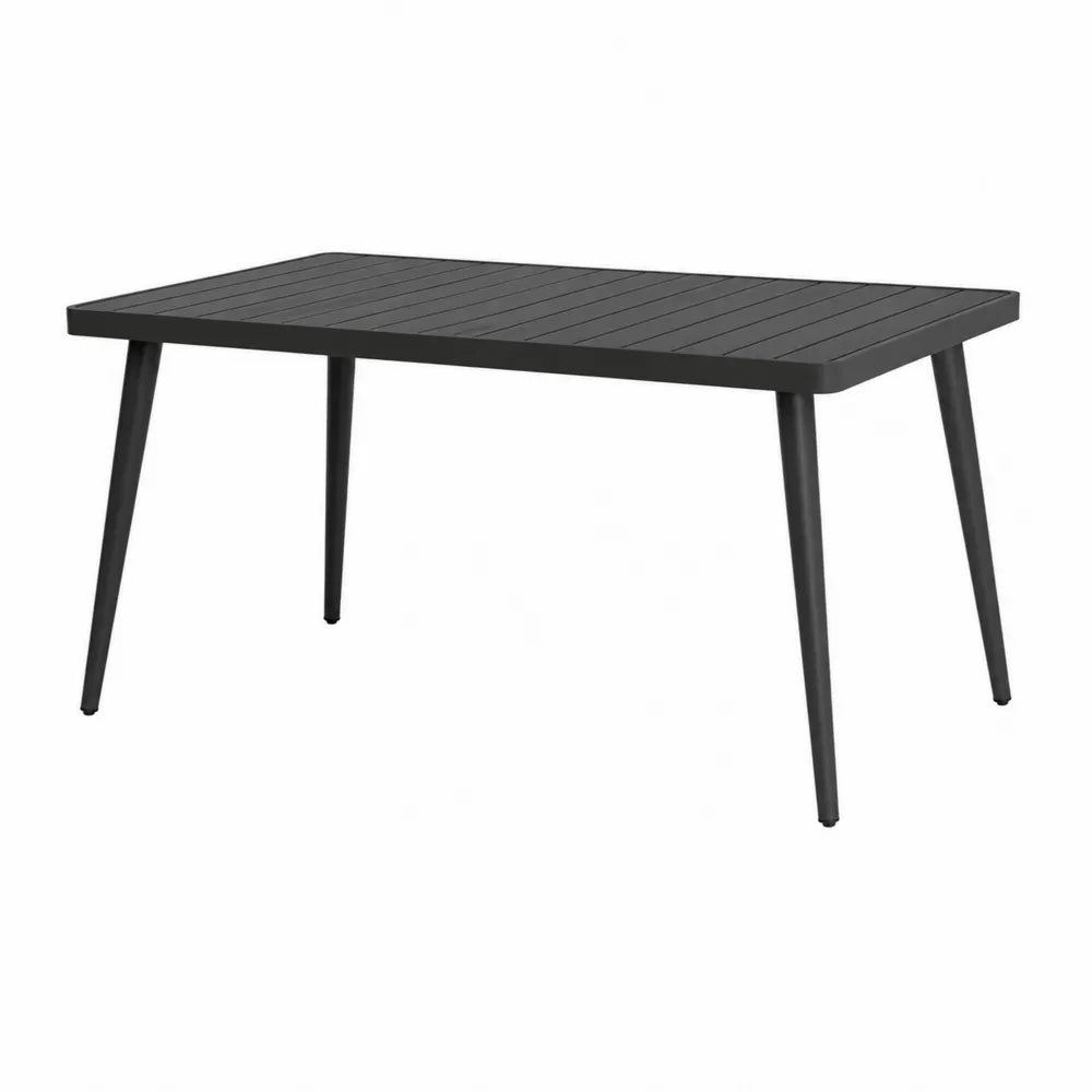 Stół ogrodowy prostokątny z aluminium 150x90 cm czarny