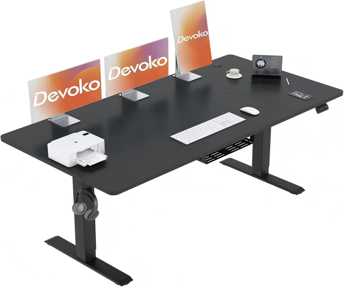 Biurko i stół komputerowy — do użytku domowego, 140 × 60 cm, czarny