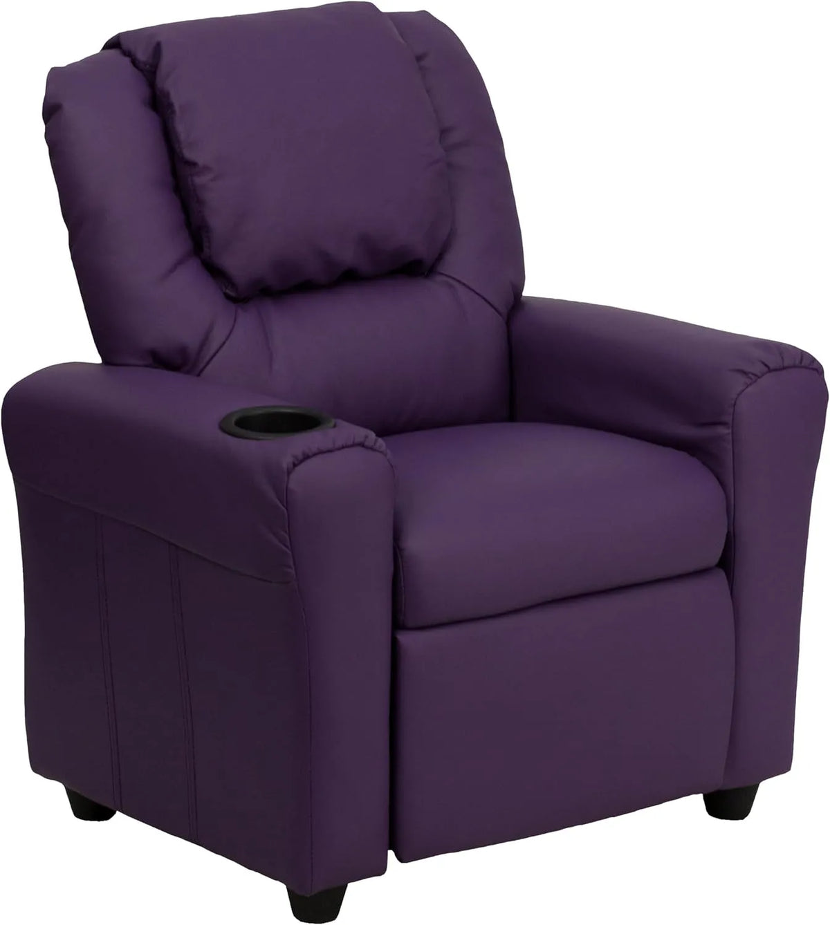 Flash Furniture Współczesny leżak dziecięcy z uchwytem na kubek i — z drewna, 60, 96 × 48, 26 × 48, 26 cm, fioletowy