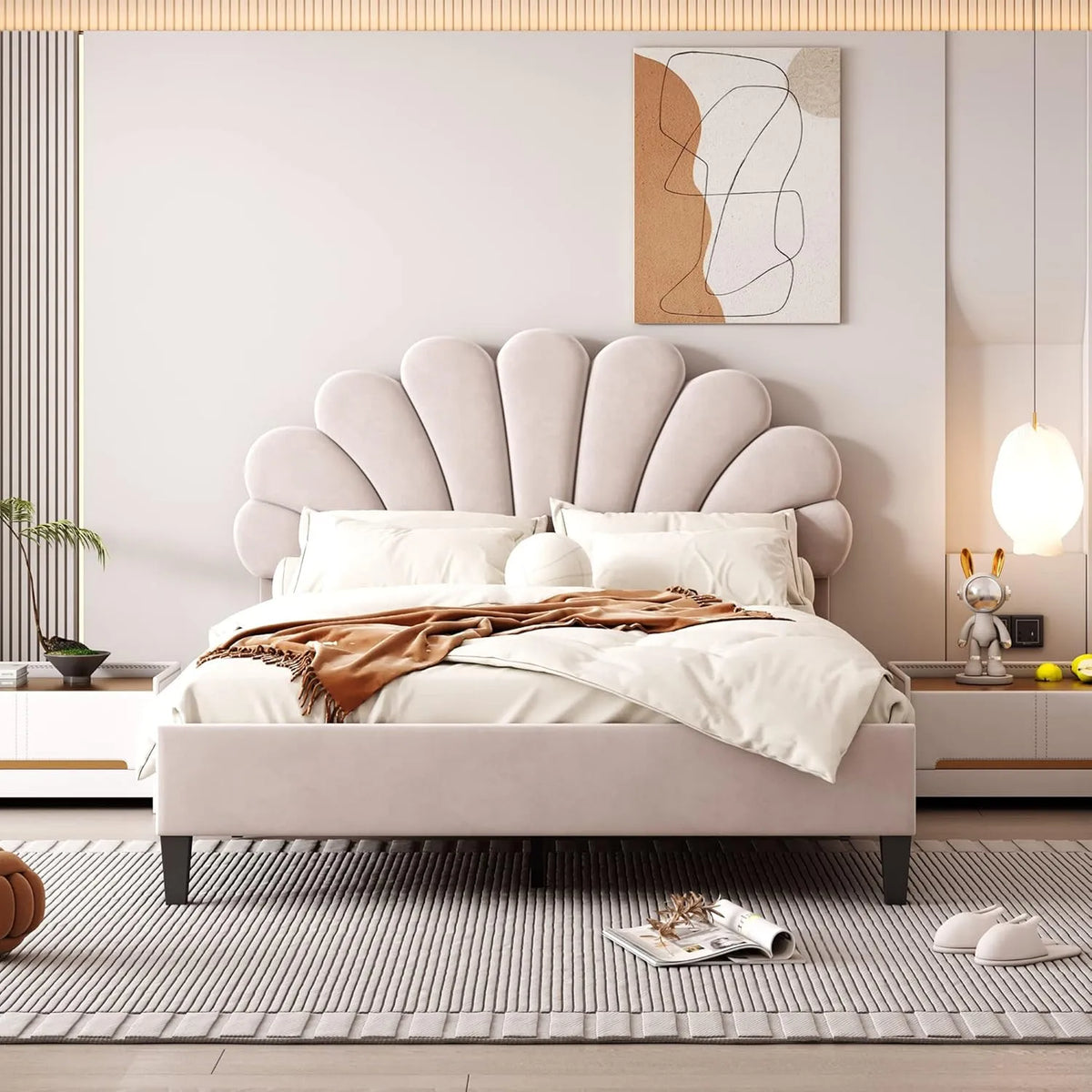 Łóżko tapicerowane i rama łóżka z obiciem — tapicerka aksamitna, 140 × 200 cm, tapicerka materiałowa, tapicerka skórzana