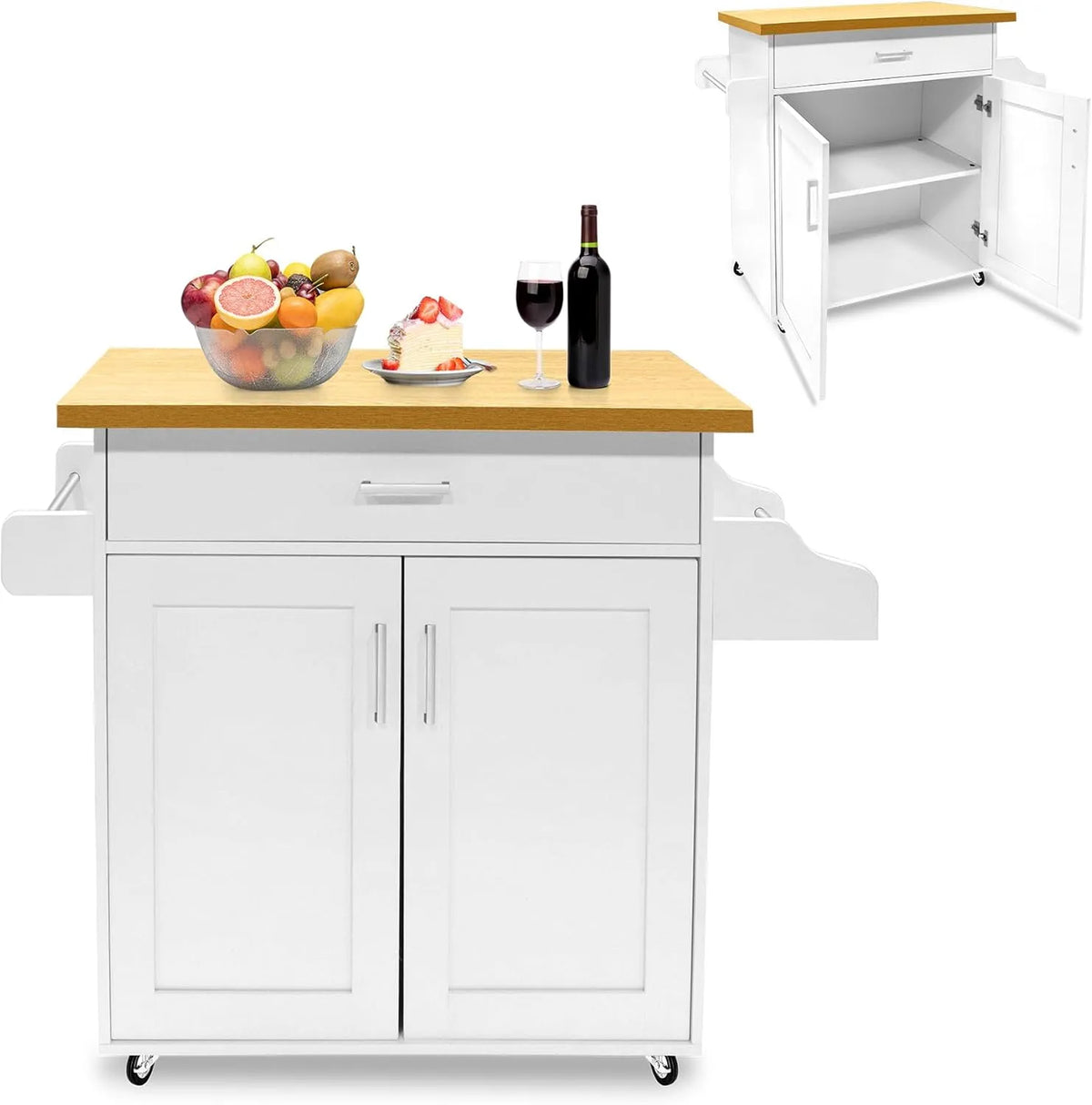 Froadp Wózek kuchenny: prawy Narożnik i sofa w kształcie L, wolnostojący, z szufladami, na kółkach