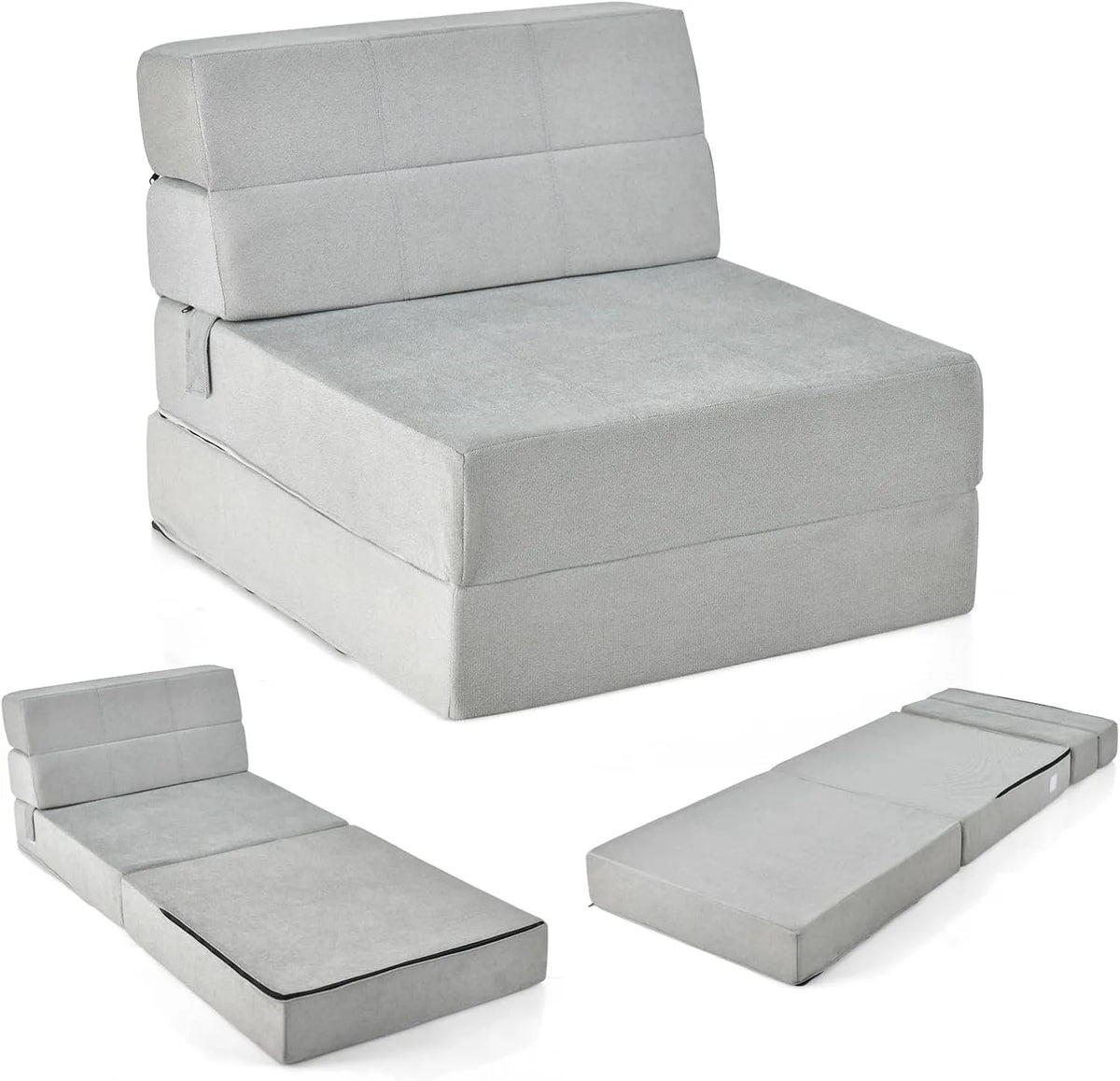 Sofa: wypełnienie piankowe, składana konstrukcja, 190 × 71 × 15 cm, 3 w