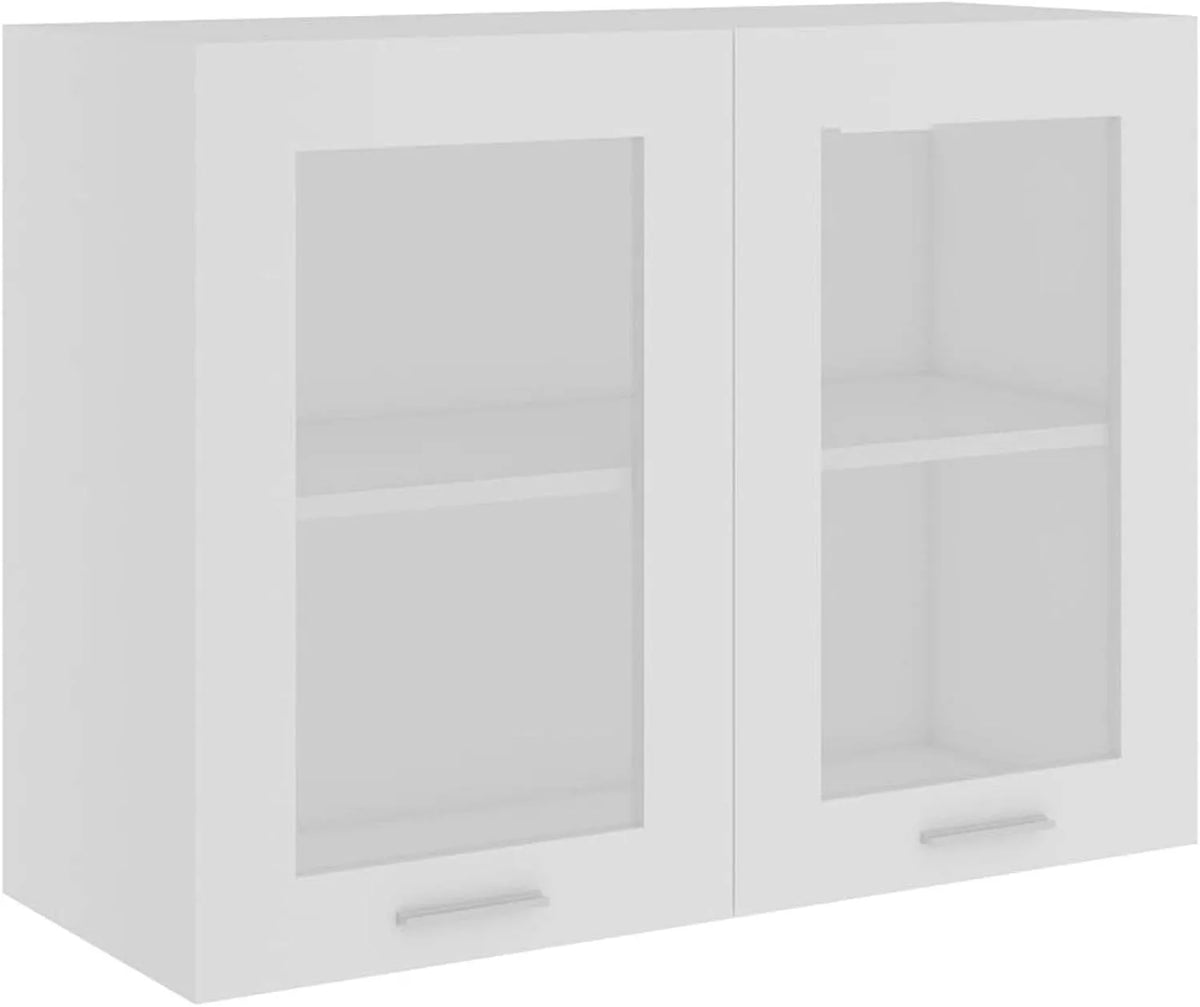 Tidyard Zawieszona szafka ze szkłem wiórowym – 80 × 31 × 60 cm, 2 p, biały