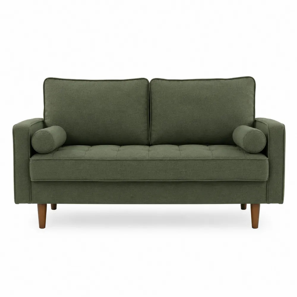 Sofa dwuosobowa z zielonej tkaniny 140x80x85 cm