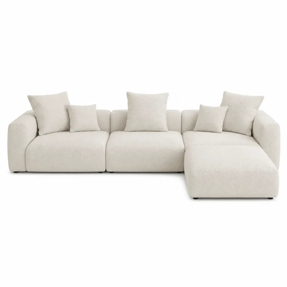 Sofa narożna modułowa tkanina beżowa 300 cm
