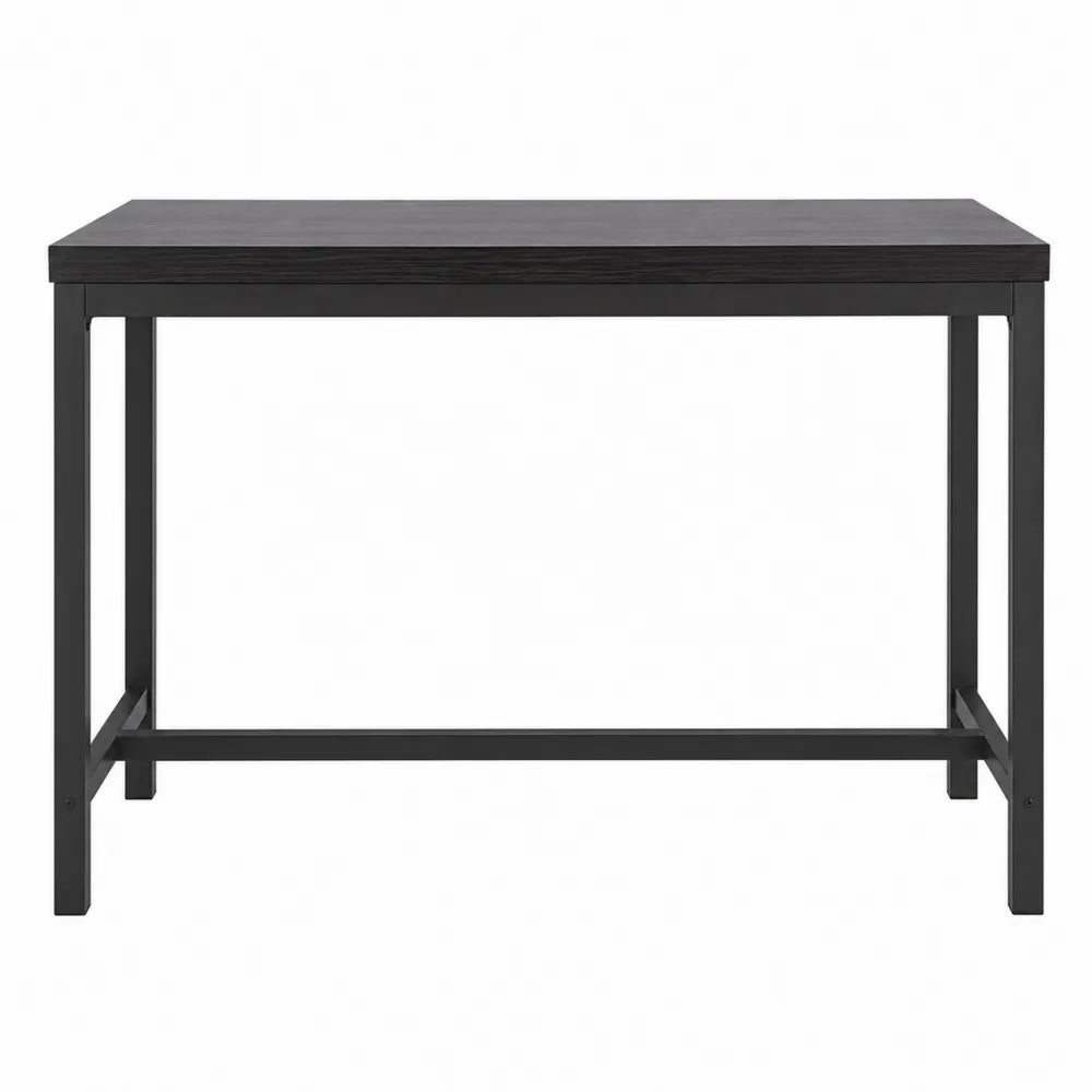 Biurko prostokątne czarne, stalowy stelaż, 120 cm x 60 cm x 75 cm