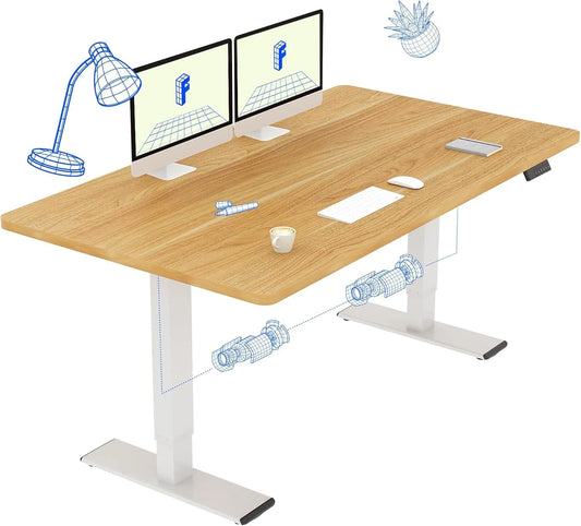 Biurko i stół komputerowy — QB2, regulowana konstrukcja, 140 × 70 cm, biały, FLEXISPOT QB2, regulowana wysokość