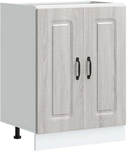 Szafka pod zlew i szafka kuchenna ze zlewemozmywak – 60 × 46 × 81, 5 cm, szary