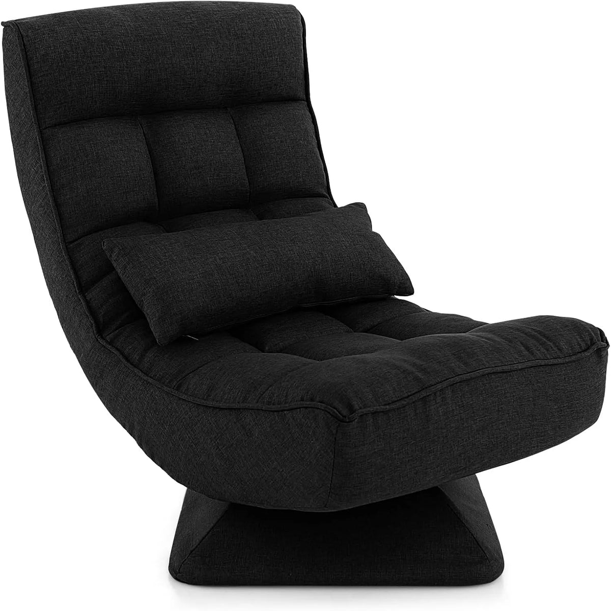 COSTWAY Sofa – obrotowy, z oparciem, z poduszkami, regulowana konstrukcja, czarny