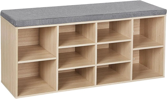 VASAGLE LHS10NL Ławka na buty: z poduszkami, 104 × 30 × 48 cm