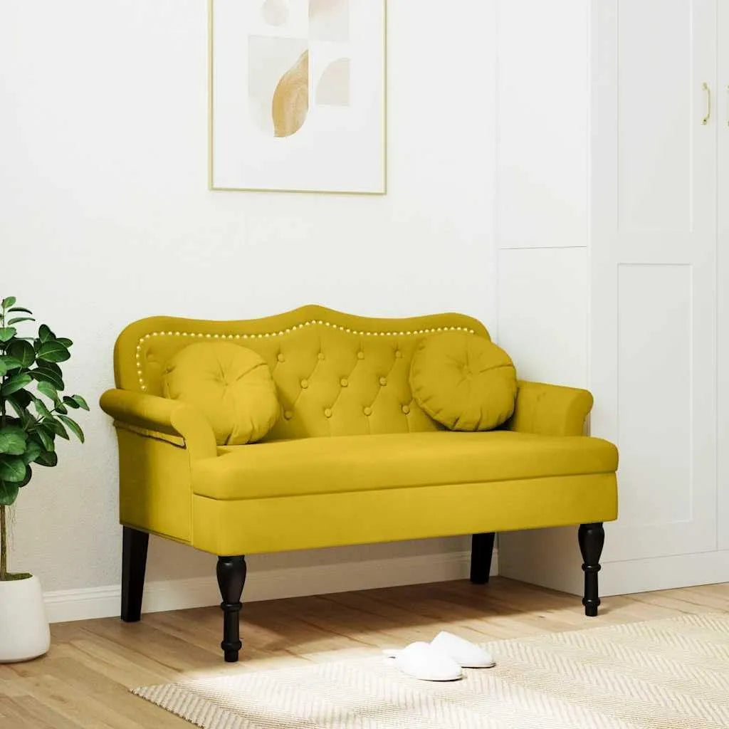 Ławka do siedzenia z poduszką — z poduszkami, tapicerka aksamitna, 120, 5 × 65 × 75 cm