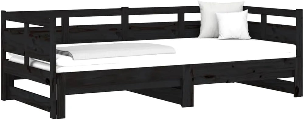 Sofa – z drewna, 90 × 190, czarny