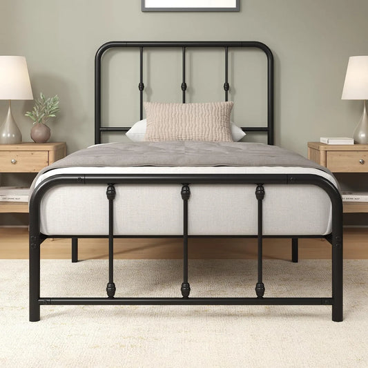 Zinus Florence łóżko 90 x 200 cm – czarne, ze schowkiem, 90 × 200 cm, 35 cm, czarny, z metalu, tapicerka materiałowa