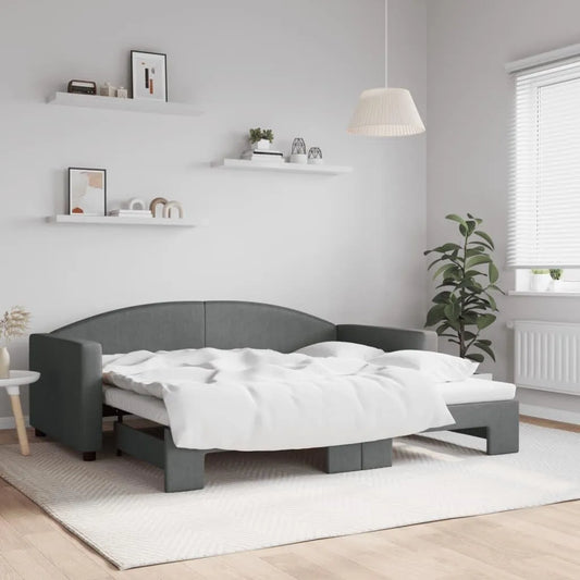 Sofa — tapicerka materiałowa, 90 × 190 cm, z metalu, tapicerka materiałowa