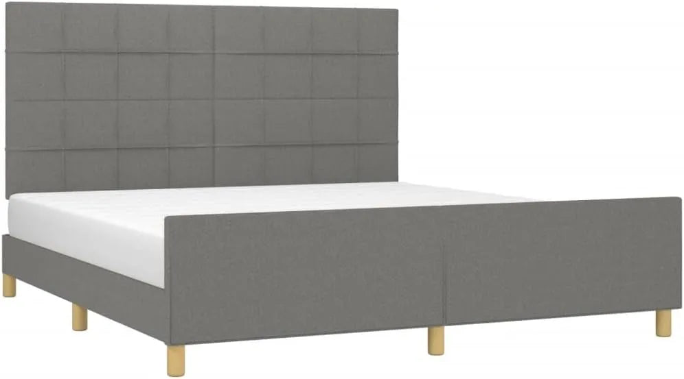 Rama łóżka i konstrukcja łóżka z zagłówkiem – tapicerka materiałowa, 180 × 200 cm, tapicerka materiałowa