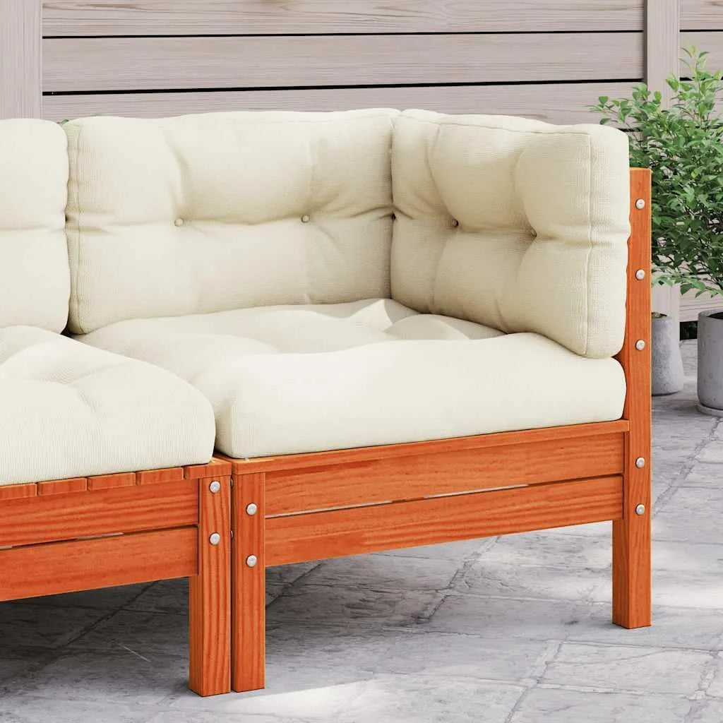 Sofa narożna: modułowa konstrukcja, z drewna, z poduszkami, z litego drewna