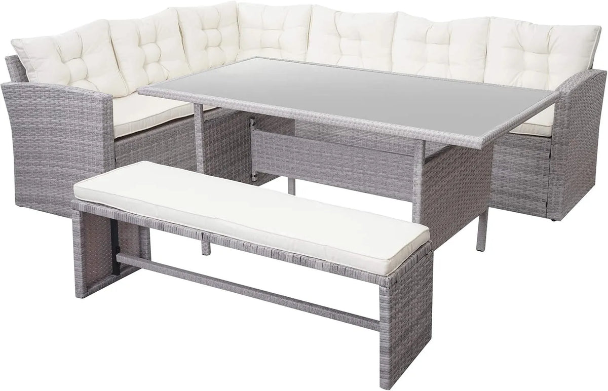 Sofa: HWC-A29, z poduszkami, z technorattanu