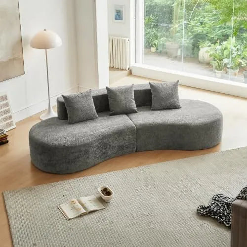 Sofa narożna: tapicerka aksamitna, 3-osobowa, szary