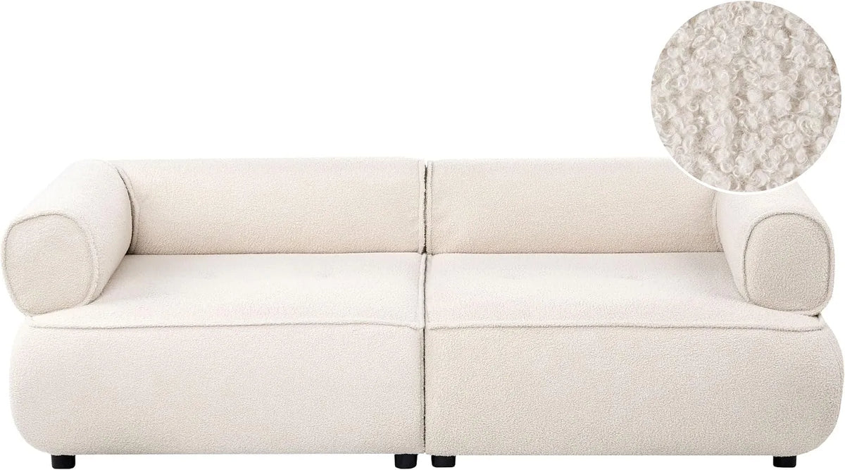 Sofa – z podłokietnikami, tapicerka bouclé