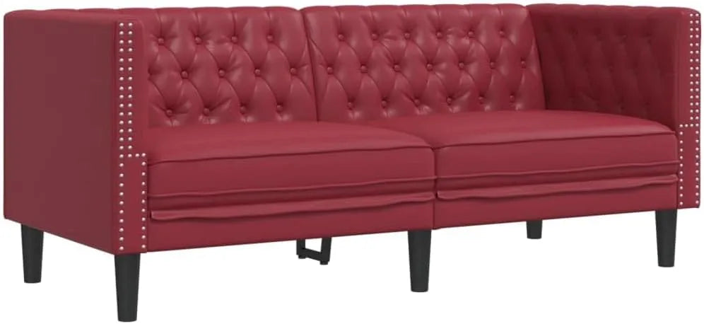 Sofa — z podłokietnikami, z oparciem, 3-osobowa, tapicerka skórzana