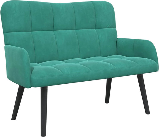 Sofa – kompaktowa konstrukcja, tapicerka aksamitna, 115 × 61 × 87 cm