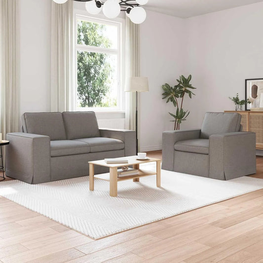 Sofa: TLG, modułowa konstrukcja, tapicerka materiałowa, 2-TLG, 182 × 80 × 82 cm, beżowy, z metalu, tapicerka materiałowa