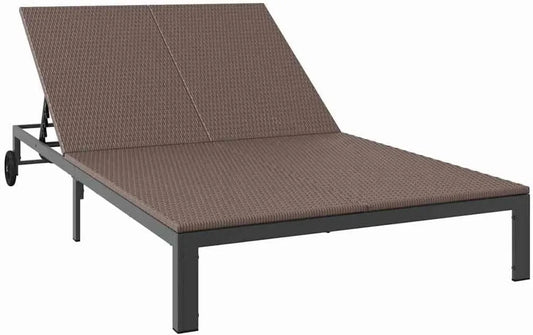 Leżak Brązowy 206 x 115 x 75 cm polirattan – z technorattanu, 206 × 115 × 75 cm