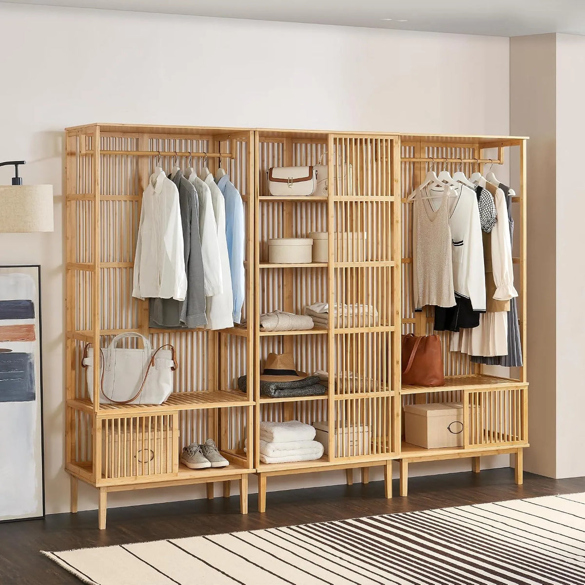 en.casa Zestaw garderobiany Trundholm + Vemb 185 x 240 x: 185 × 240 × 45 cm, 5 p