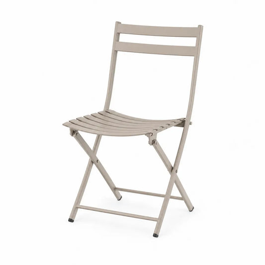 Krzesło składane metalowe beżowe 82x42x45 cm