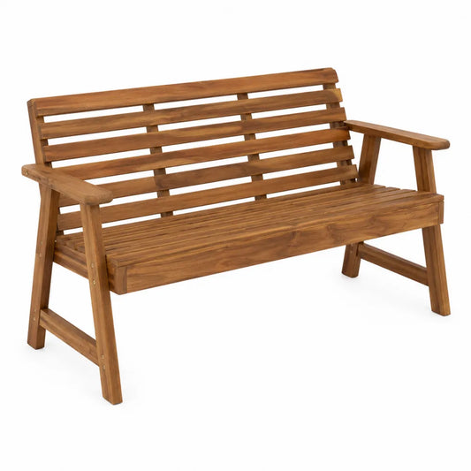 Ławka drewniana z drewna akacjowego 120 cm brązowa
