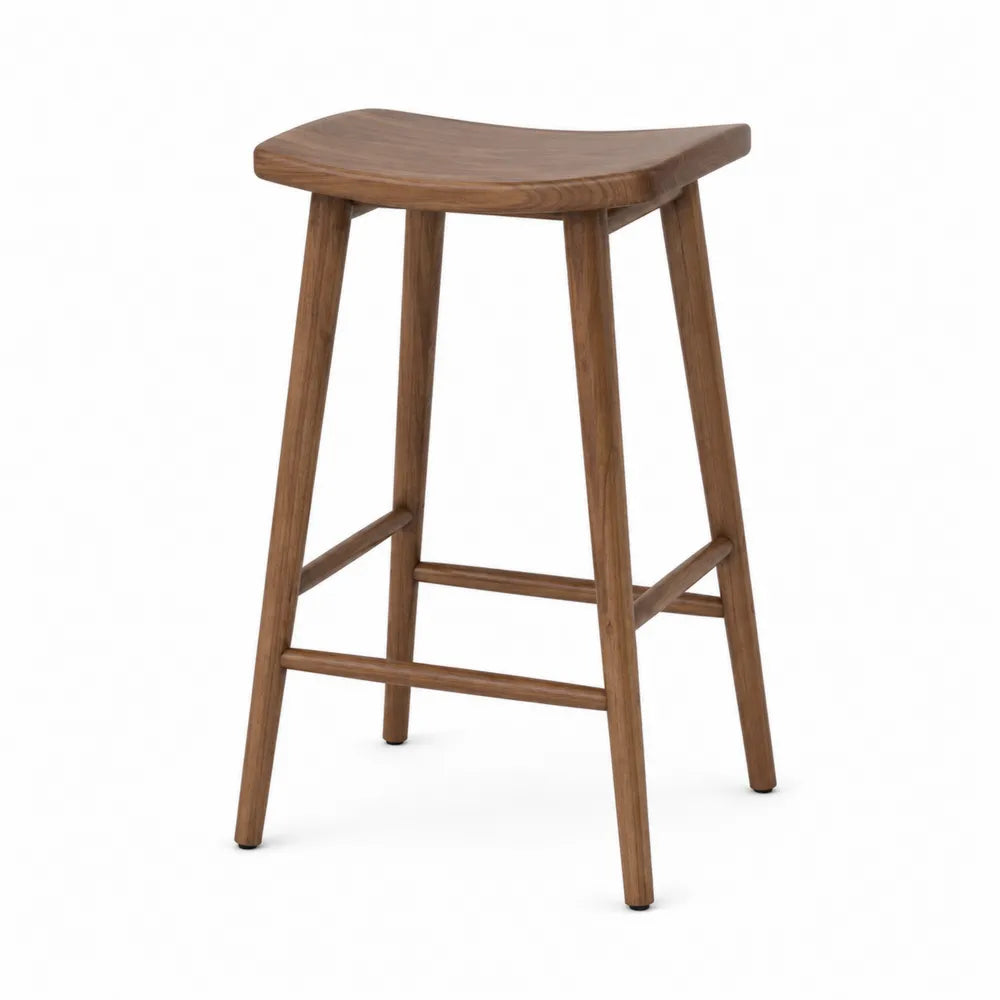 Stołek barowy dębowy 75 cm brązowy