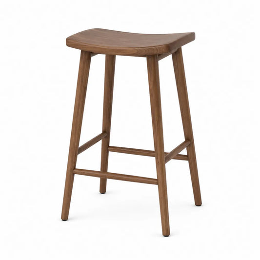 Stołek barowy dębowy 75 cm brązowy