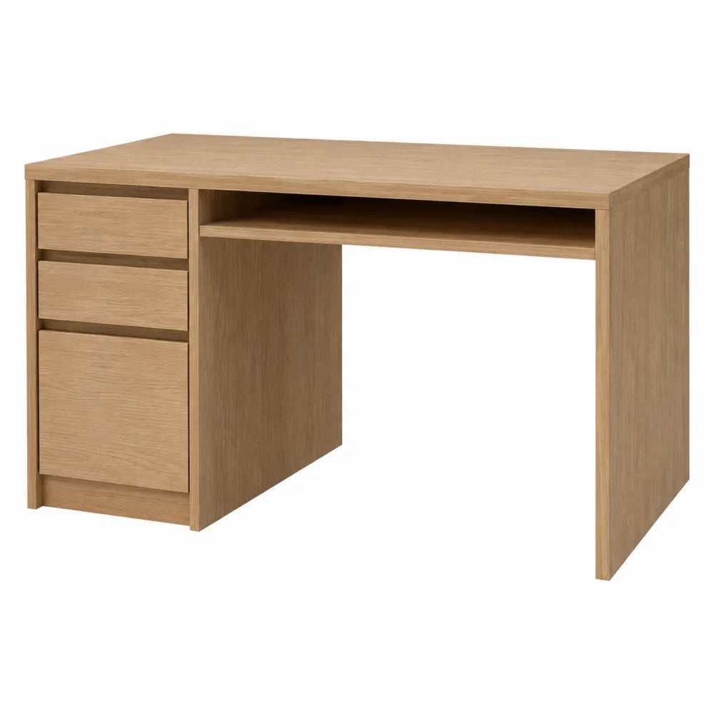 Biurko drewniane z trzema szufladami 120 cm