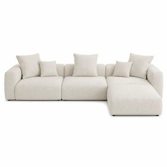 Sofa narożna modułowa tkanina beżowa 300 cm