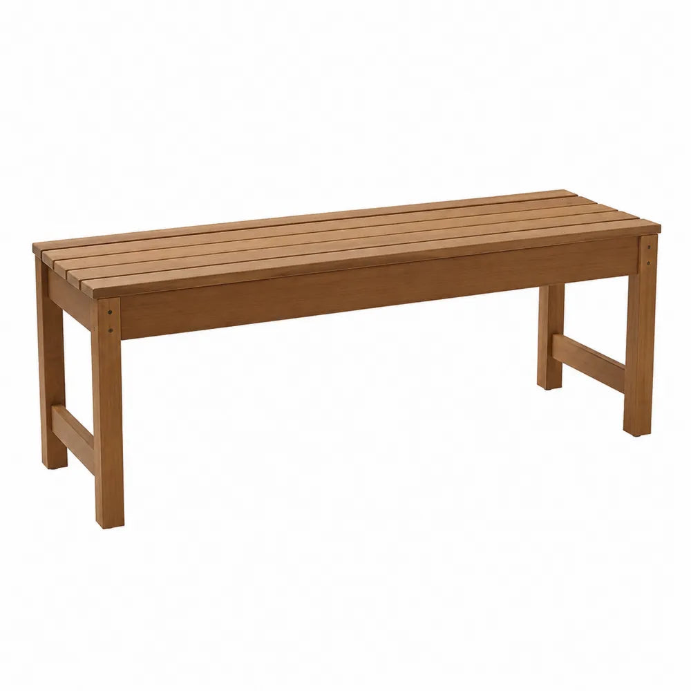 Ławka ogrodowa z drewna tekowego 120x35x45 cm brązowa