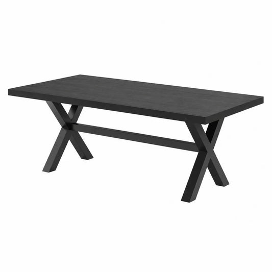Stół ogrodowy prostokątny 200x100 cm stalowy czarny